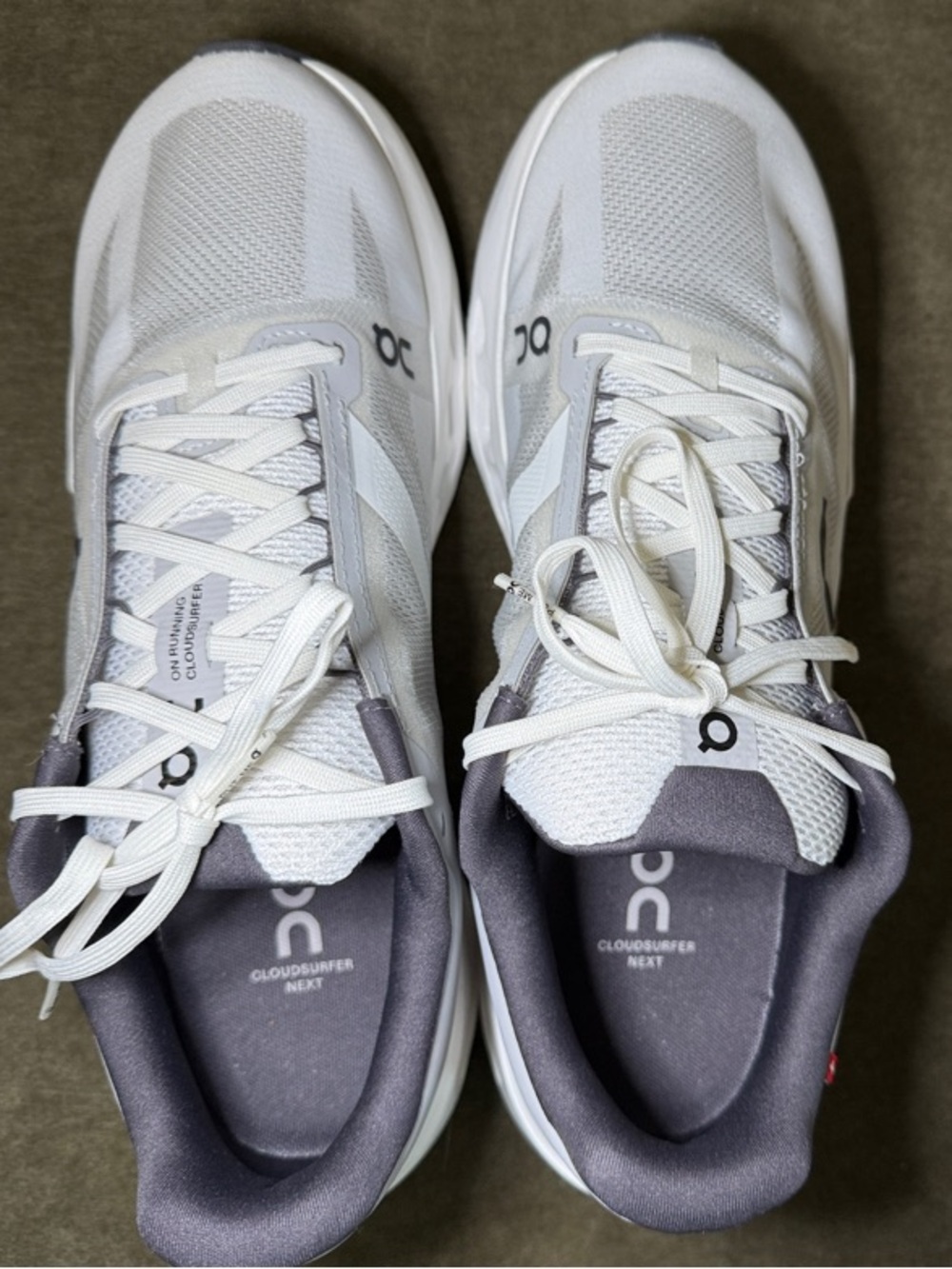 On Running Cloudsurfer Next Men’s Athletic Shoes - White with Gray